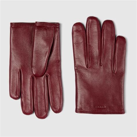 gucci 1000322 red leather driver|Leather driver gloves in Rosso Ancora red .